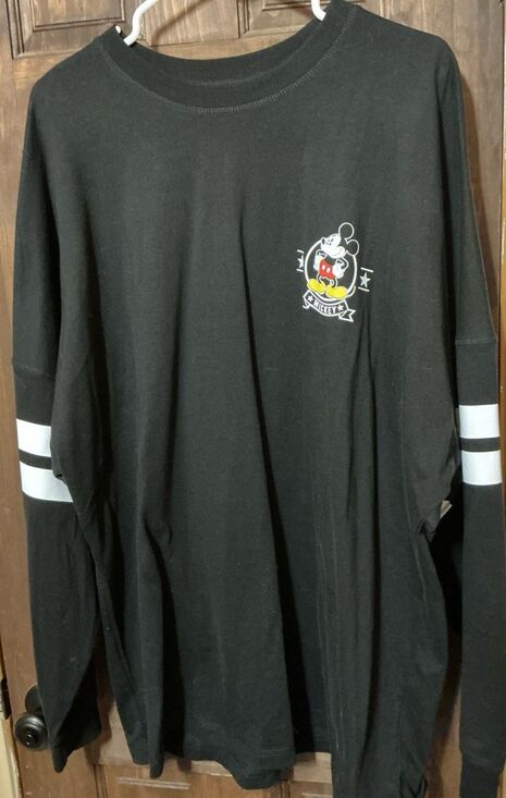 Tops - DISNEY Mickey Mouse 100% Cotton Black Gameday Sweatshirt Jersey Size XL (16/18)
